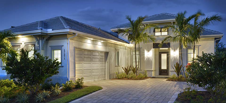 Biscayne Model Home in Hidden Harbor Estates, Fort Myers, Stock Construction